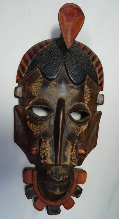 Dark Brown Long African Mask